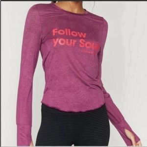 NWT Spiritual Gangster Purple Follow Your Soul Graphic Running Shirt Small